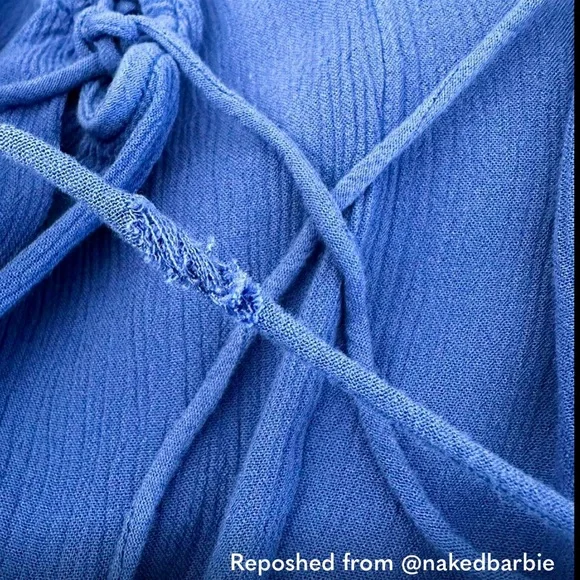 Free People Adelaide Embroidered Shift Mini Dress Ocean Blue Size XS - Picture 12 of 12